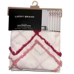Lucky Brand 100% Cotton Tufted Shower Curtain Stonewashed Size 70"x 72" NWT